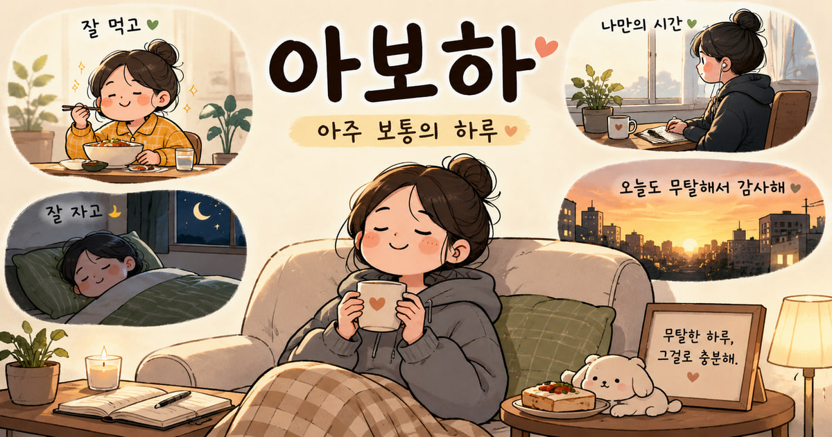 아보하 뜻을 보여주는 이미지
