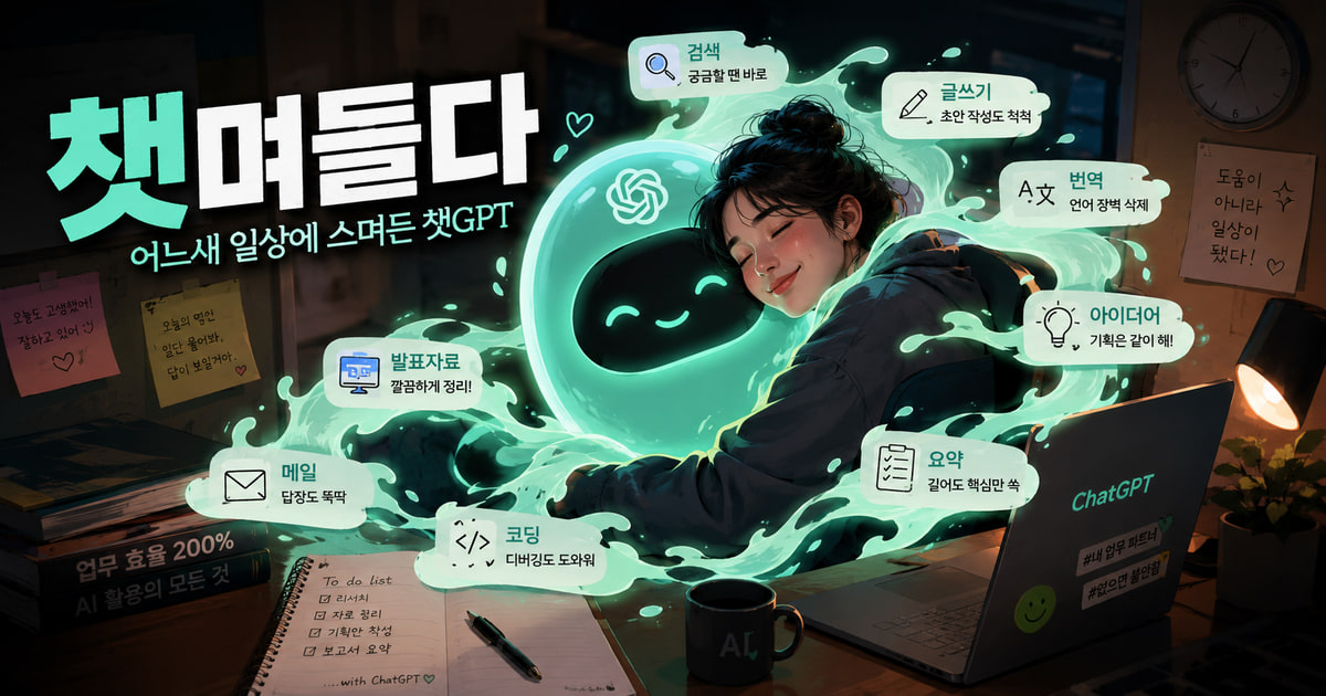 챗며들다 뜻을 보여주는 이미지