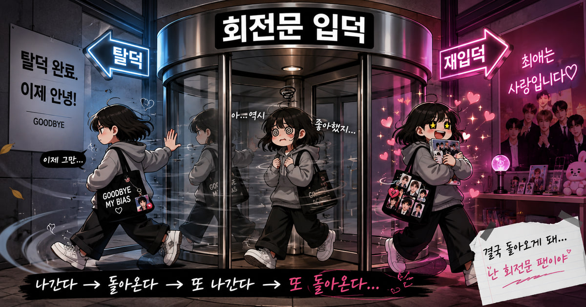 회전문 입덕 meaning visual explanation
