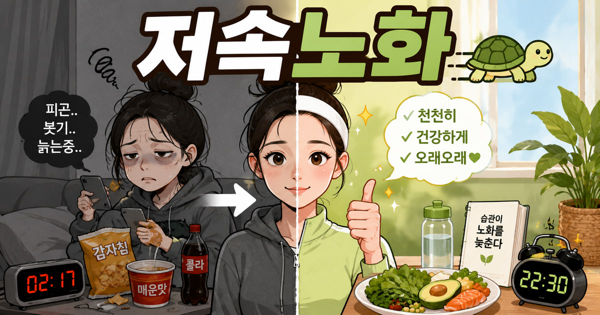 저속노화 뜻을 보여주는 이미지