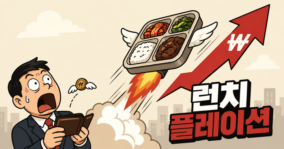 런치플레이션 뜻을 보여주는 이미지
