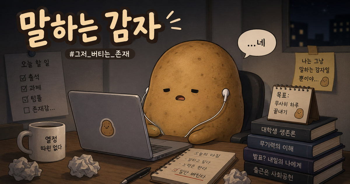말하는 감자 뜻을 보여주는 이미지