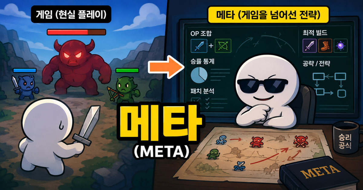 메타 뜻을 보여주는 이미지