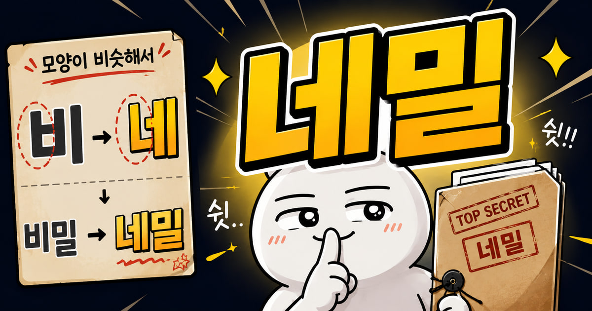 네밀 뜻을 보여주는 이미지