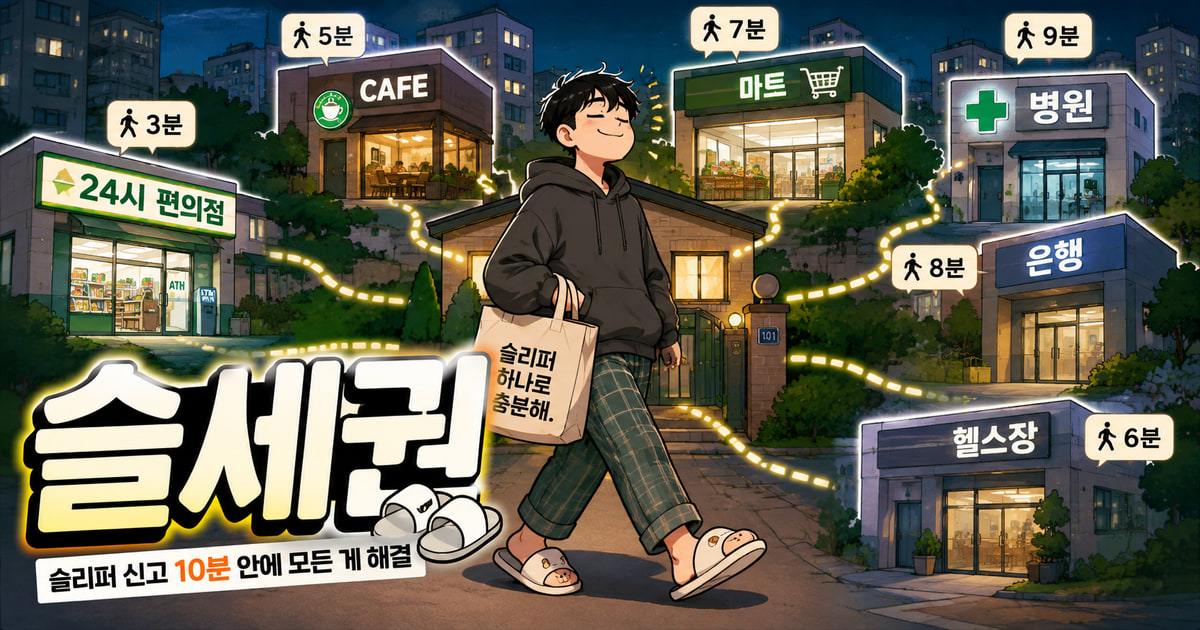 슬세권 뜻을 보여주는 이미지