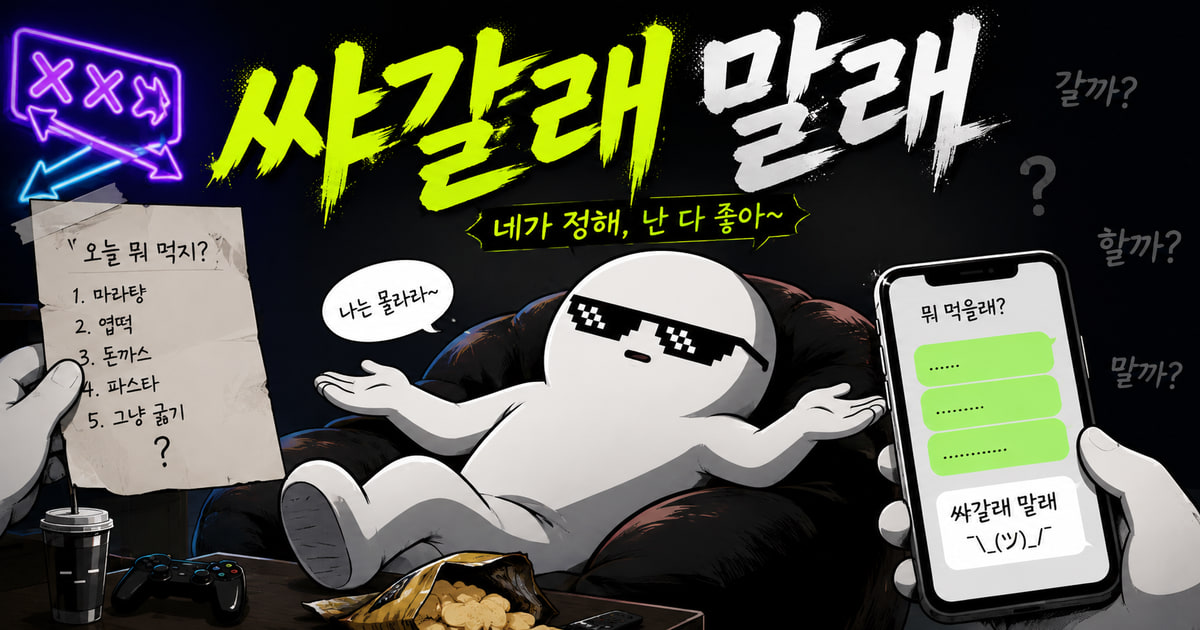 쌰갈래 말래 뜻을 보여주는 이미지