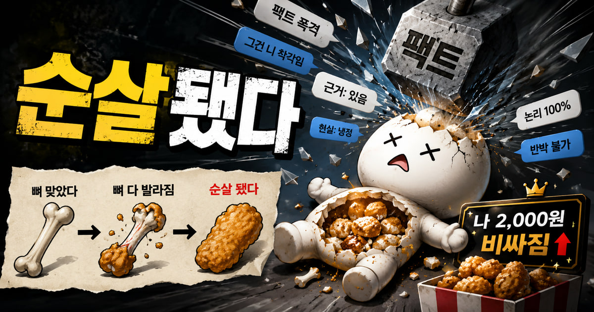 순살됐다 뜻을 보여주는 이미지
